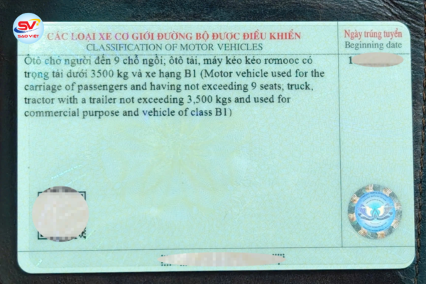 So sánh các loại xe được phép điều khiển của bằng lái hạng B2 cũ (dưới) và hạng B mới (trên)